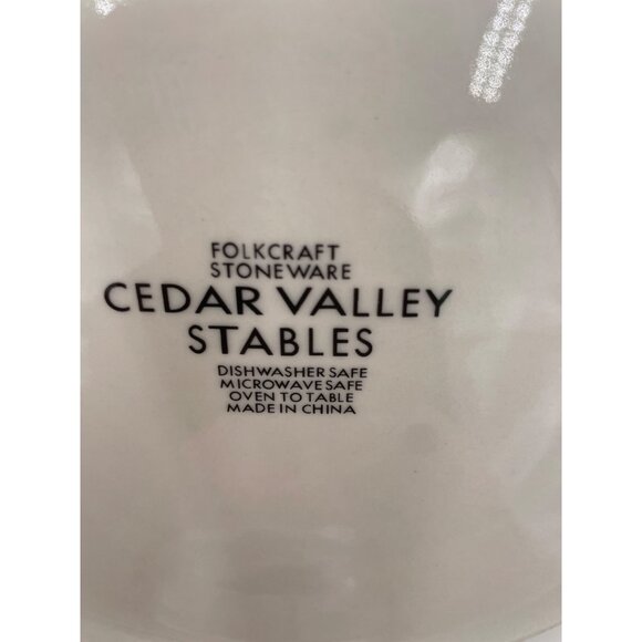 Cedar Valley Stables Horse Themed Stoneware Bowls 8.25" - Set Of 5 - Picture 3 of 5